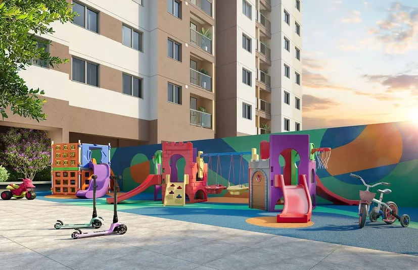 Playground para crianças em ambiente seguro