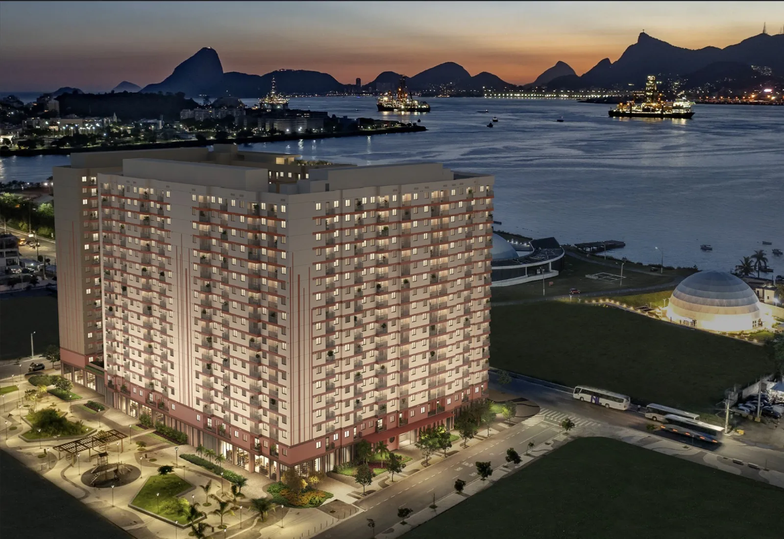Vista aérea da Baía de Guanabara — Niterói, Rio de Janeiro